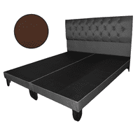 Mueblart - Base De Cama Con Respaldo A Piso Super King Café Felpa