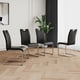 thumbnail image 2 of Modern Dining Chairs with Faux Leather Padded Seat Dining Living Room Chairs Upholstered Chair with Chrome Metal Legs Design for Kitchen, Living, Bedroom, Dining Room Side Chairs Set of 4, 2 of 3