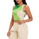 thumbnail image 4 of ATHLECHIC Camisetas de Verano para Mujer con Cuello Redondo y Sin Mangas, Bloque de Color, Básico para Salir, Talla M Verde, 4 of 5