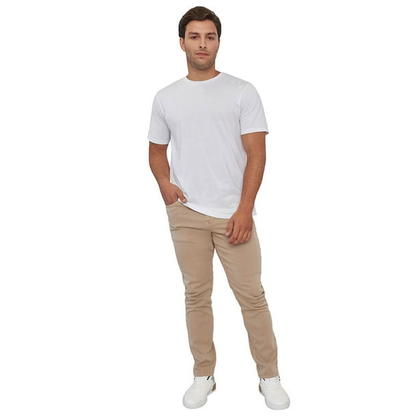 Pantalón Hombre Slim Fit Liso 5 Pocket Camel Corona