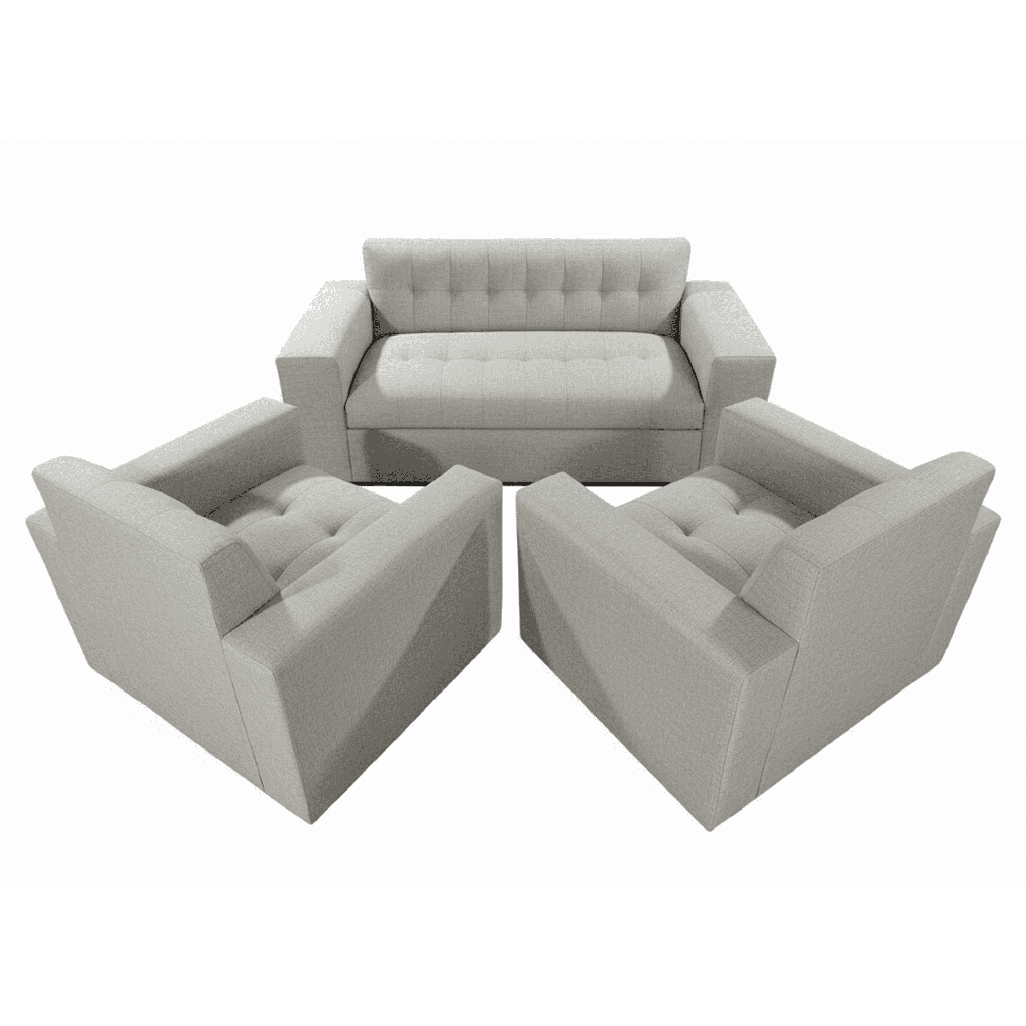 Muebles New - Juego De Living Dos Gris Lino
