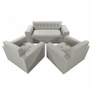 Muebles New - Juego De Living Dos Gris Lino
