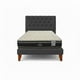 thumbnail image 1 of Cama 1 Plaza Gris oscuro Capitone + Colchón Ortopedic, 1 of 2