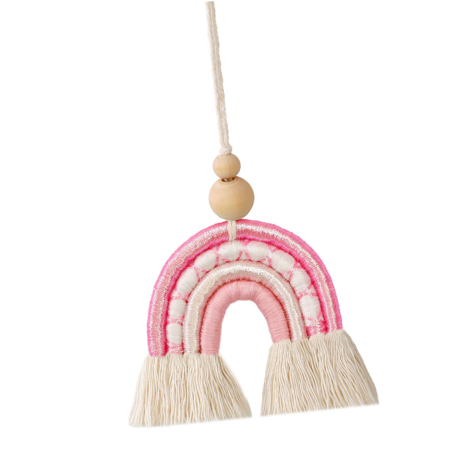 Bothyi - Adorno Colgante De Macramé, Colgante Bohemio Para Apartamento, Dormitorio, Rosa