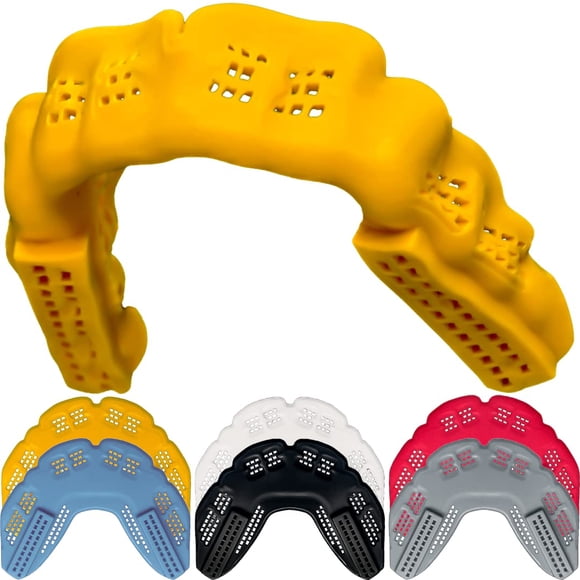 Protector Bucal Bulletproof Para Adultos Amarillo Delgado Y Transpirable