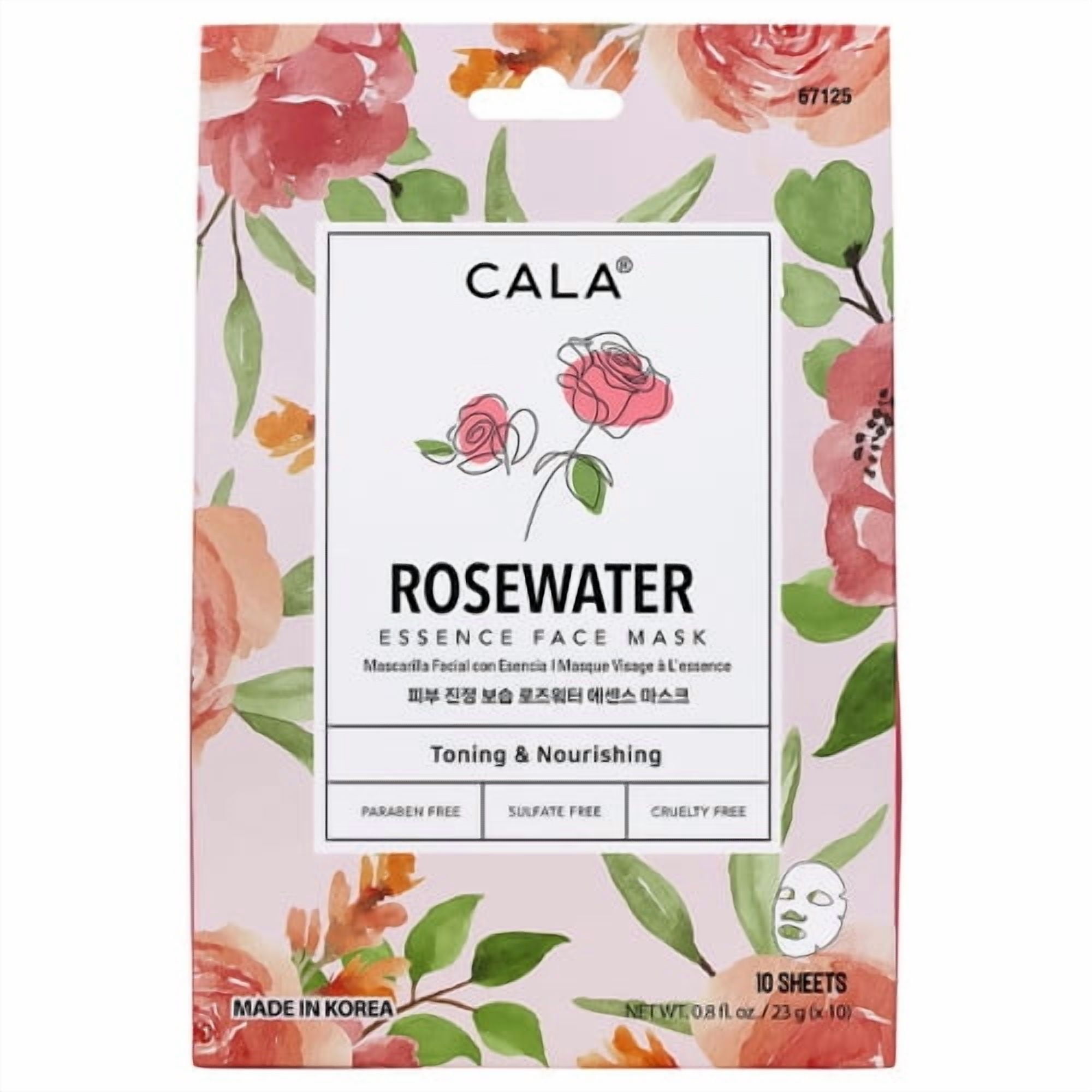 Mascarilla Facial Cala Nutritiva Con Agua De Rosas 10 Láminas