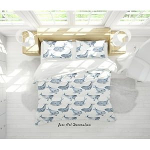 Milsleep - 3D Cute Sea Animals Whale Pattern Quilt Cover Set Bedding Set Duvet Cover