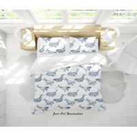 Milsleep - 3D Cute Sea Animals Whale Pattern Quilt Cover Set Bedding Set Duvet Cover