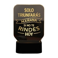 Lampara Ilusion 3D Frase: Solo Triunfaras... De 7 Colores, Base Touch