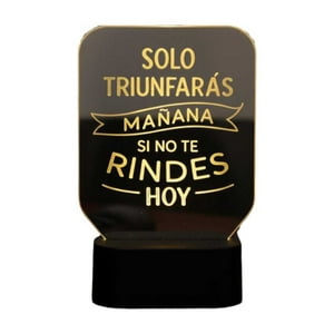 Lampara Ilusion 3D Frase: Solo Triunfaras... De 7 Colores, Base Touch