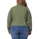 thumbnail image 5 of Chaquetas de mezclilla lavadas con bolsillos y cuello vuelto de manga larga para mujer de talla grande de Agnes Orinda, talla 4X, verde, 5 of 8