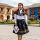 thumbnail image 1 of Traje Tipico Nortino Fiestas Patrias Niña Blusa, Falda y Pañoleta, 1 of 3