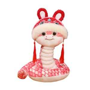 Magideal - Año Nuevo Chino 2025, Juguete De Peluche De Serpiente, Estatuilla De Serpiente, Animal Relleno, Decoración De Año Nuevo Lunar Para Niños, Oficina, Niñ Rosa 35Cm