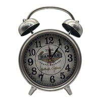 Fliperex - Reloj De Mesa Analogico Hierro Vintage Decorativo Plateado S Plateado