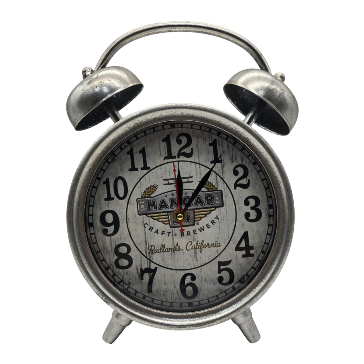 Fliperex - Reloj De Mesa Analogico Hierro Vintage Decorativo Plateado S Plateado