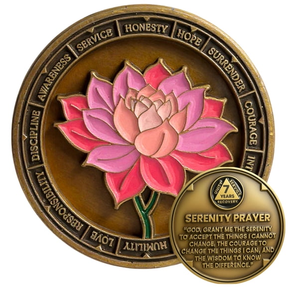 Moneda de Sobriedad Bliss & Beam Loto 3,4 cm 7 años