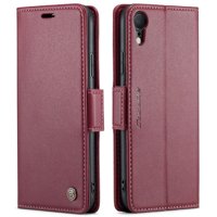 Caseme Tipo Cartera Iphone Xr Con Cierre Magnético, Rfid, Tarjetero, Soporte, Carga Inalámbrica