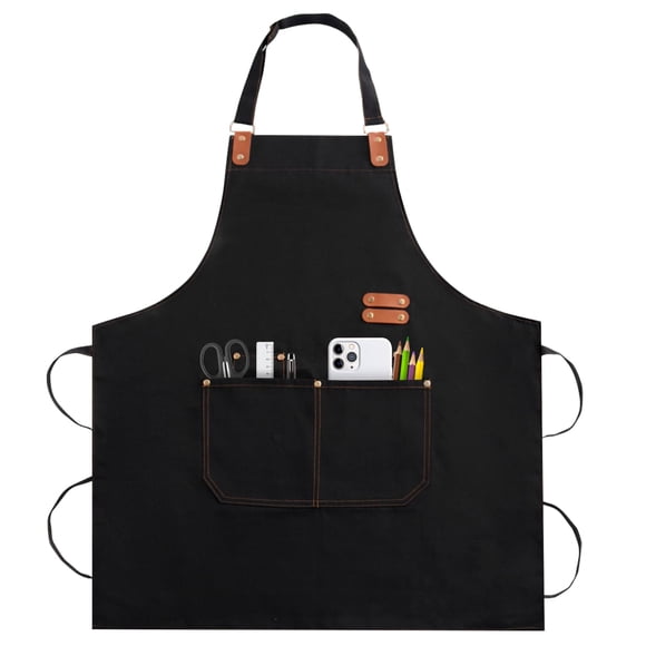 Delantal TREASO para hombre y mujer con correa ajustable negro