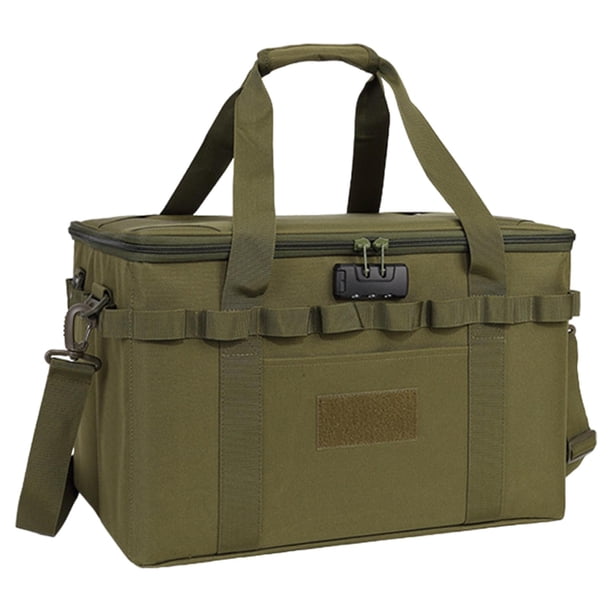 Bolsa De Picnic Para Acampar, Contenedor Organizador De Gran Capacidad, Bolsa De Transporte Para Parrilla De Barbacoa, Color Verde