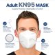 thumbnail image 3 of Mascarilla facial KN95 AccuMed E95 desechable, paquete de 20 unidades, color blanco, 3 of 8
