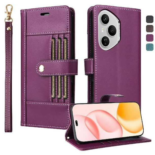 FOXDOCK Funda tipo Cartera para Honor 400 Pro 5G – Cubierta de Cuero PU con Múltiples Ranuras, Bolsillo para Efectivo y Correa de Muñeca