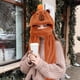 thumbnail image 2 of Conjunto de gorro, bufanda y guantes de invierno para mujer, resistente al viento, con forma de capibara, ideal como regalo de cumpleaños o Navidad., 2 of 7
