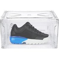 Wakeshome - Caja Organizador De Zapatos Zapatera Apilable Cubo Para Calzado Apertura Frontal