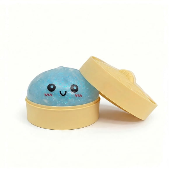 Pelota antiestrés Squishy Stantam con brillo, dumpling con vaporera