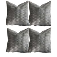 Genérico - Pack De 4 Fundas De Cojines Diseño De Maiz 45Cm X 45 Cm Gris