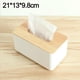 thumbnail image 2 of Caja de pañuelos de madera sencilla para el hogar, caja de almacenamiento de pañuelos de escritorio para sala de estar, 2 of 5