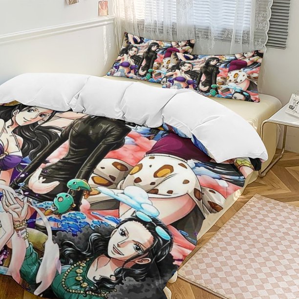 Nico Robin Bed Duvet Cover Funny Anime Cartoon Bedding Sets Lightweight 3 Piece Comforter Sets