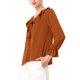 thumbnail image 5 of INSPIRE CHIC Blusa con Volantes para Mujer de Regreso a Clases Elegante Cuello en V Manga Larga Top Elegante Marrón XS, 5 of 7