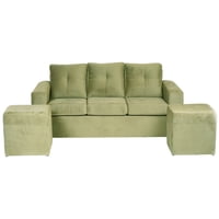 Muebles América - Living Emilia Felpa Verde Musgo