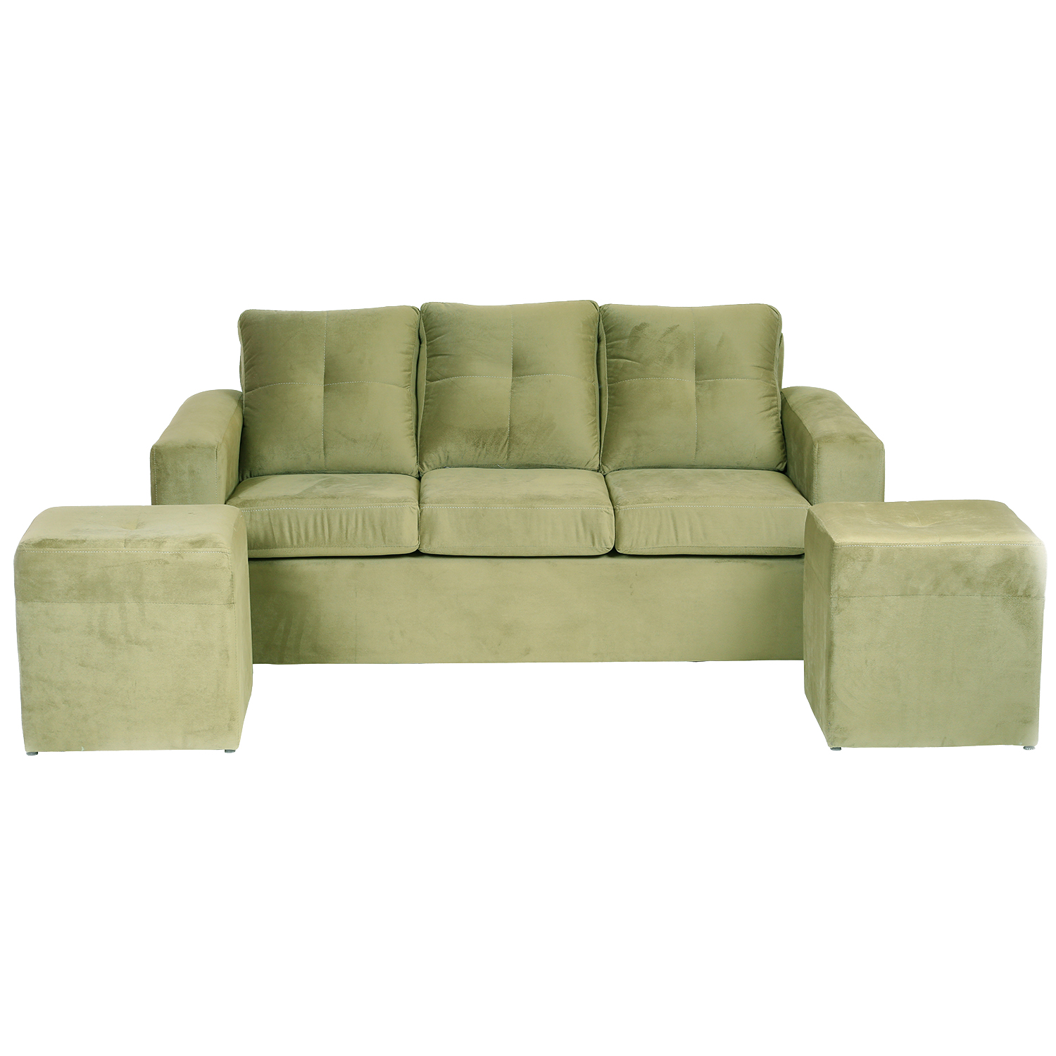 Muebles América - Living Emilia Felpa Verde Musgo