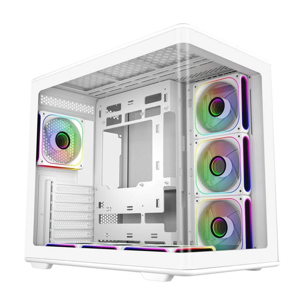 Gabinete Gamer Cooler Master Elite 600, Mid Tower, 7 Ventiladores Argb, Blanco