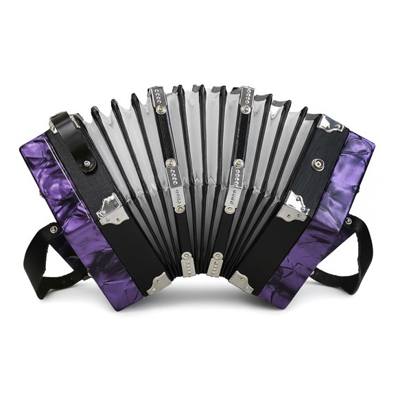 Acordeón Kekangerly Concertina de 20 Teclas Morado para Principiantes