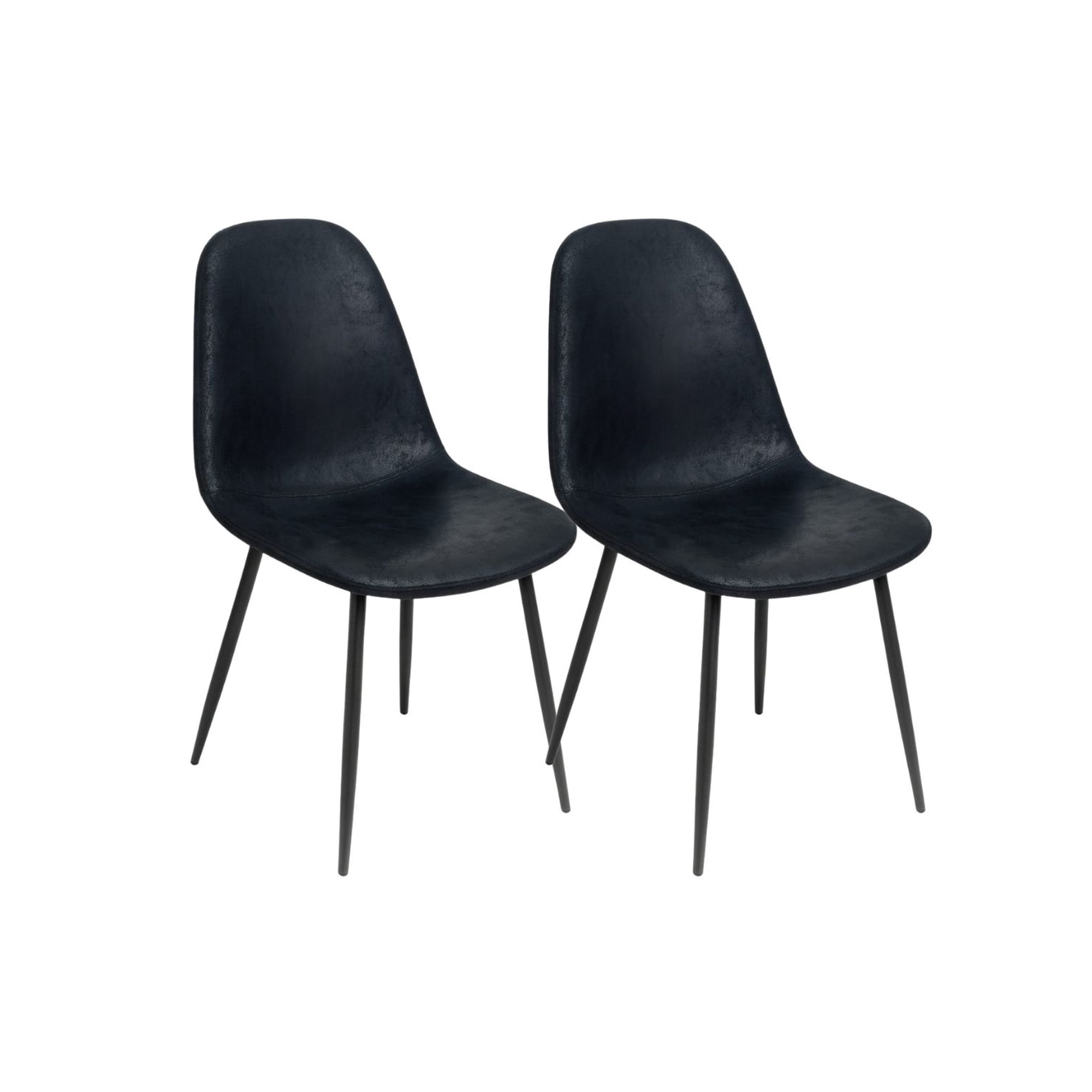 Habita2 Chile - Pack 2 Sillas De Comedor Gamuza Black Murcia - Negro