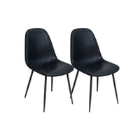 Habita2 Chile - Pack 2 Sillas De Comedor Gamuza Black Murcia - Negro