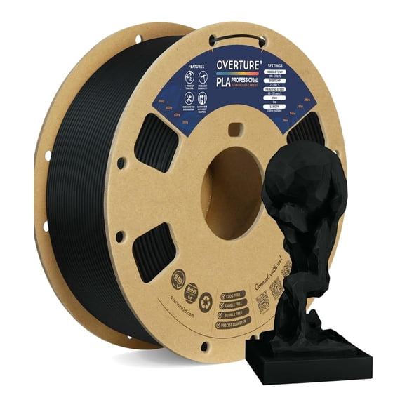 Filamento para impresora 3D OVERTURE PLA Plus, 1,75 mm, 1 kg (negro)