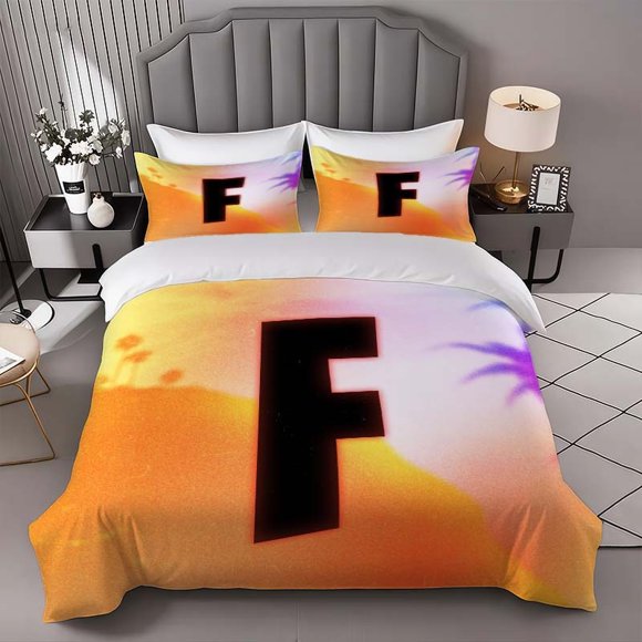 Black F Art-Themed Bedding Set Includes a Duvet Cover And Two Pillowcases Made from Soft And Comfortable Material Suitable for All Seasons