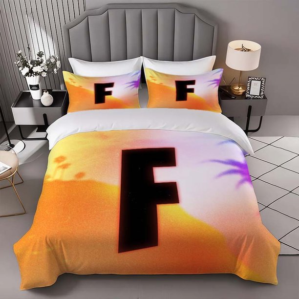 Black F Art-Themed Bedding Set Includes a Duvet Cover And Two Pillowcases Made from Soft And Comfortable Material Suitable for All Seasons