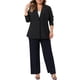 thumbnail image 2 of Agnes Orinda Blazer de Oficina con Solapa de Muesca y Botones para Mujer de Talla Grande para Otoño 2X Negro, 2 of 6