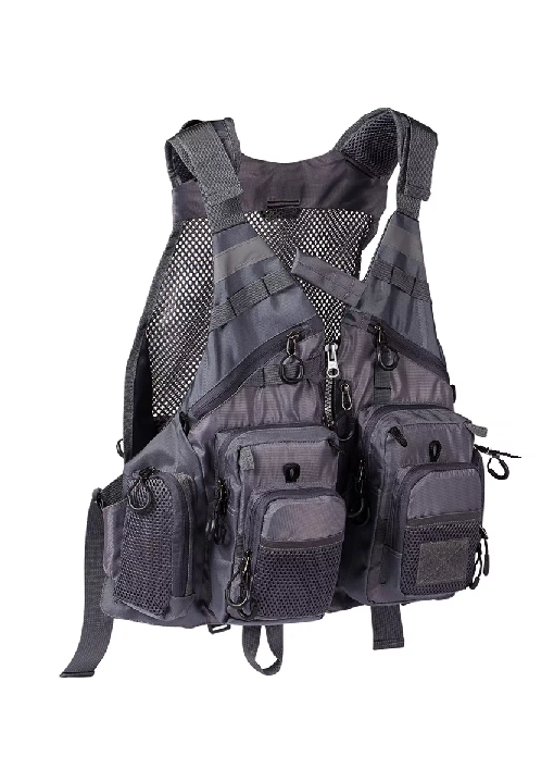 Genérico - Chaleco Reflectante Con Bolsillos Talla Estándar (S-Xl), Adulto, Gris