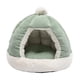 thumbnail image 2 of Cama Para Gatos Para Gatos De Interior, Cálida Cama Semicerrada Para Dormir Con Cojín De 49 Cm De Diámetro, Color Verde, 2 of 5