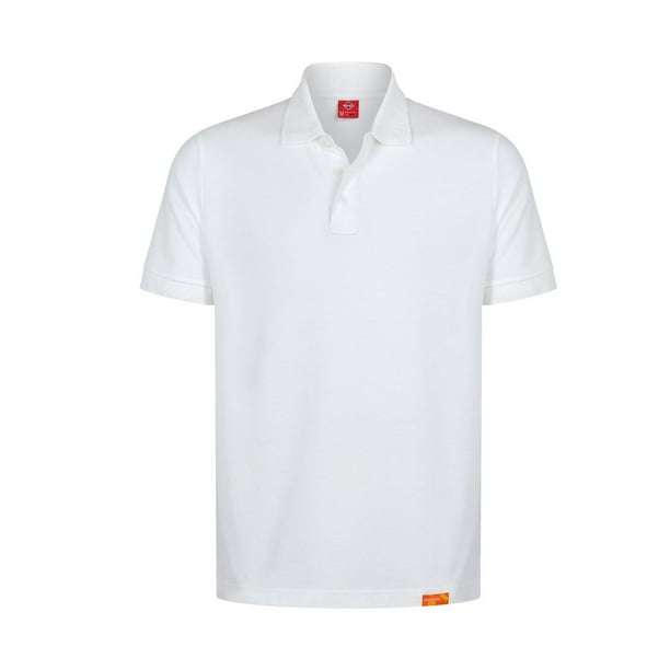 Polera Polo 60% Algodón Manga Corta Hombre Blanco