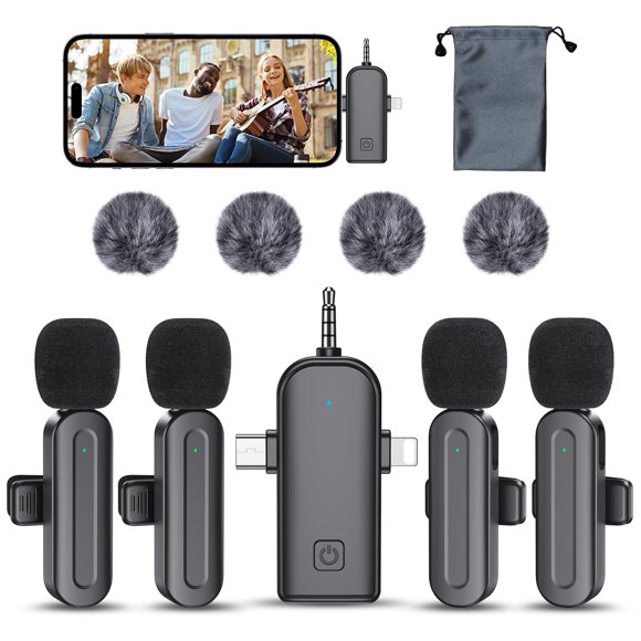 Micrófono Newthor Lavalier Inalámbrico 3 en 1 Bluetooth