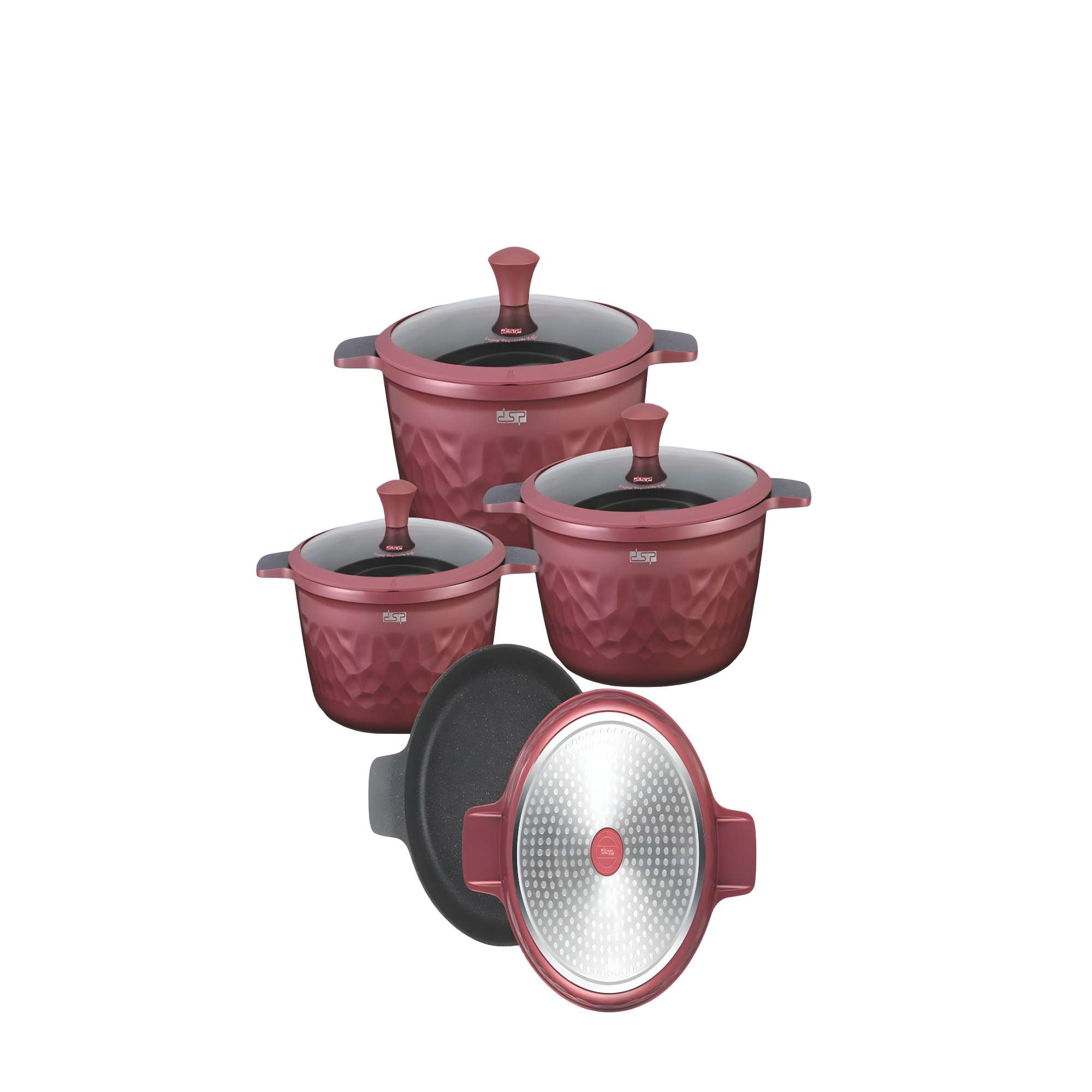 Genérico - Set De Ollas De Cocina 7 Piezas Morado