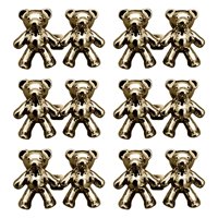 Magideal - Alfileres De Botón Para Jeans Hebillas Sujetador De Aleación Oso Retráctil Apretar Cintura Botón Pin 6 Pares Conectores Desmontables Para Jean Falda P C