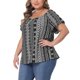 thumbnail image 4 of Agnes Orinda Blusa de Talla Grande para Mujer Boho con Hombros Descubiertos y Manga Corta Estampada para Vacaciones 2X Negro, 4 of 5