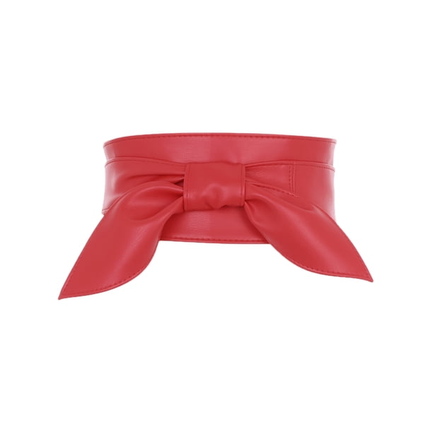 INSPIRE CHIC Cinturones Obi para Mujer Tallas Grandes Lazo Autoadherente Envolver Ancho Faja Cinturón para Vestidos Rojo 37.40-40.16